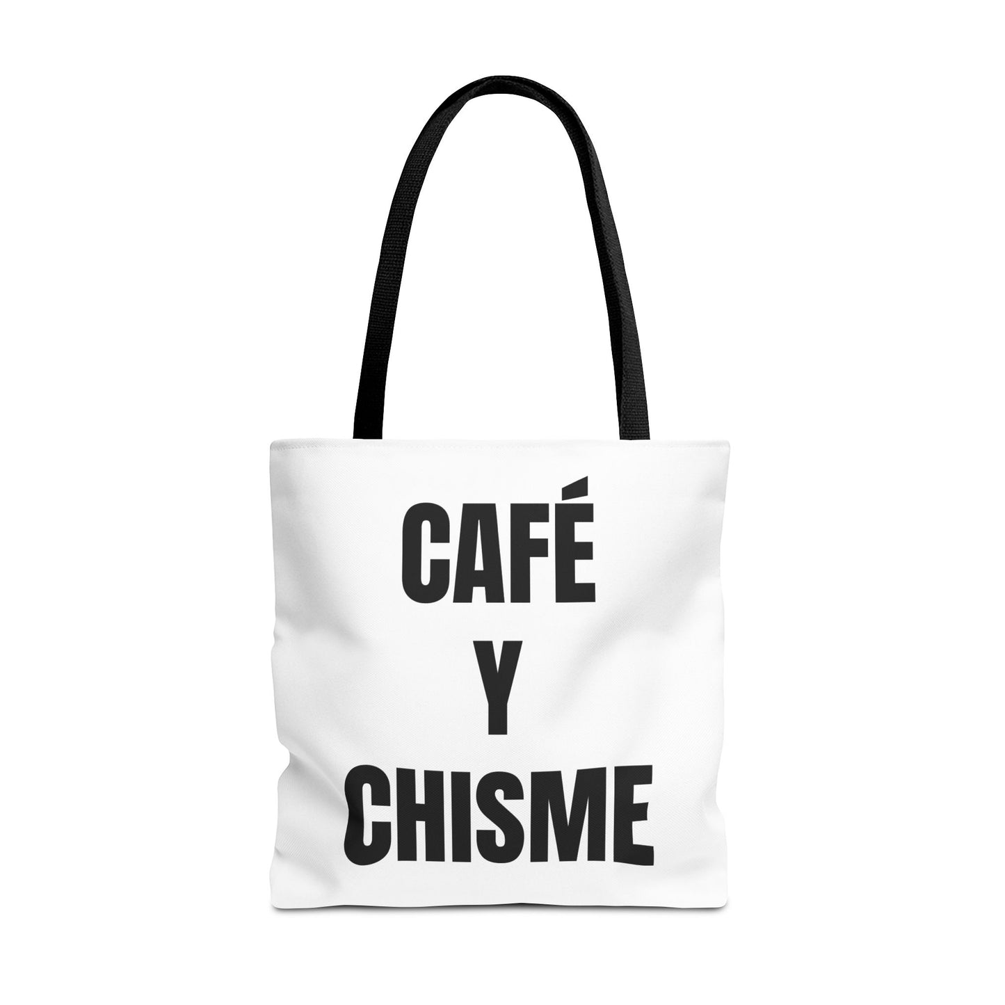 Café y Chisme B&W Tote Bag - For the Brew That Spills Best