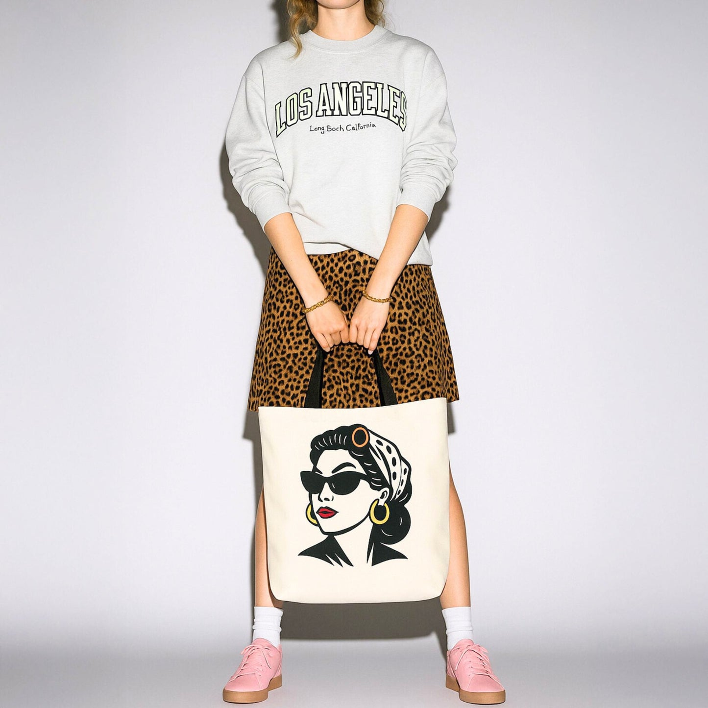 The SuperTía Headshot B&W Tote – Icon Mode: Activated