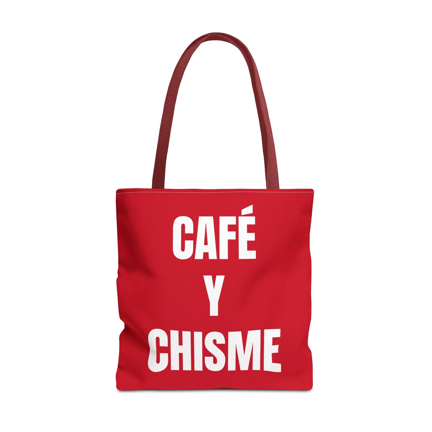 Café y Chisme Red Tote Bag - For the Brew That Spills Best