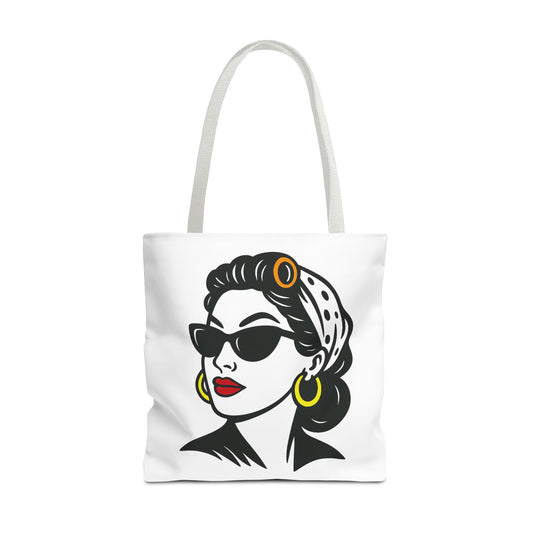 The SuperTía Headshot White Tote – Icon Mode: Activated